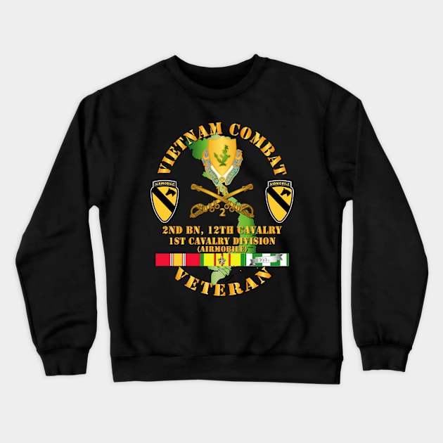 Vietnam Combat Cavalry Veteran w 2nd Bn 12th Cav DUI - 1st Cav Div Crewneck Sweatshirt by twix123844